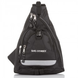 Plecak sportowy czarny na jedno ramię młodzieżowy 4033-BL