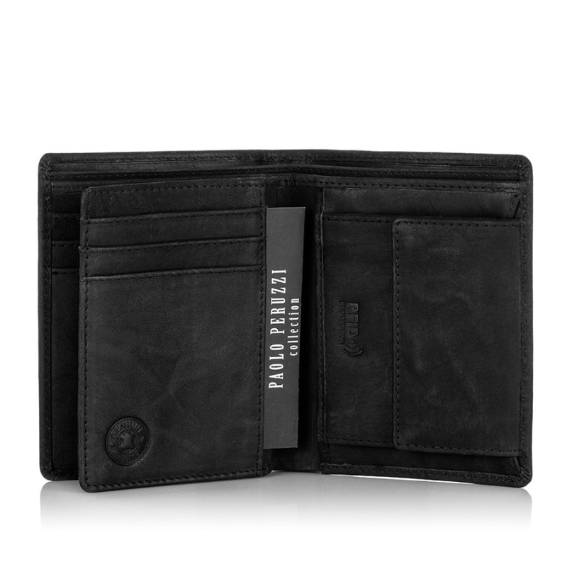 Portfel Męski skórzany granatowy RFID Paolo Peruzzi IN-01-DB