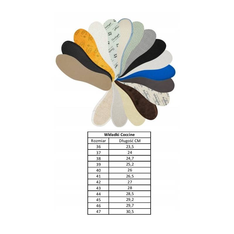 Wkładka do butów przeciwpotliwa z aktywnym węglem Coccine 36-46 100036
