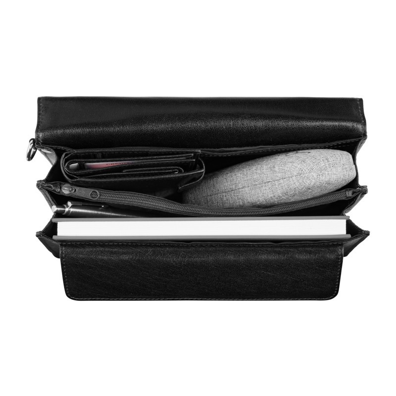 ELEGANCKA SASZETKA MĘSKA DO RĘKI ZE SKÓRY CZARNA PAOLO PERUZZI T-21-BL