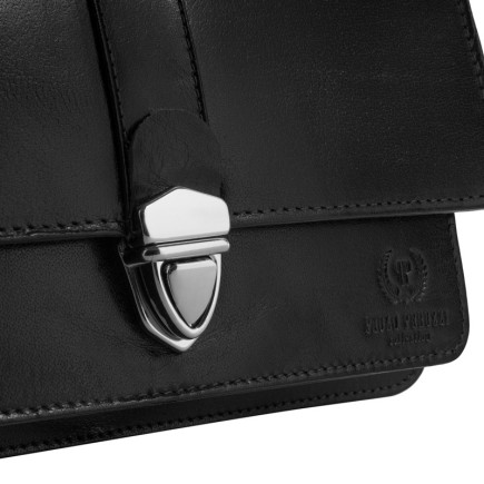 ELEGANCKA SASZETKA MĘSKA DO RĘKI ZE SKÓRY CZARNA PAOLO PERUZZI T-21-BL