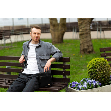 SKÓRZANA SASZETKA MĘSKA NA RAMIĘ PAOLO PERUZZI Z-17-BL