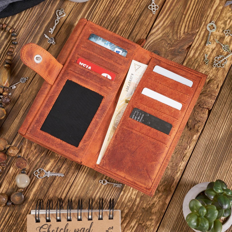 DAMSKI PORTFEL SKÓRZANY VINTGE PAOLO PERUZZI T-05-OR