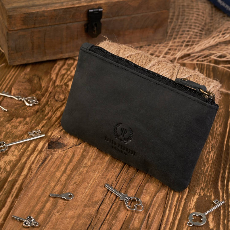 CZARNE SKÓRZANE ETUI NA KLUCZE PAOLO PERUZZI T-51-BL