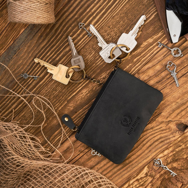 CZARNE SKÓRZANE ETUI NA KLUCZE PAOLO PERUZZI T-51-BL