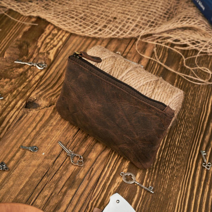 BRĄZOWE SKÓRZANE ETUI NA KLUCZE PAOLO PERUZZI T-51-BR