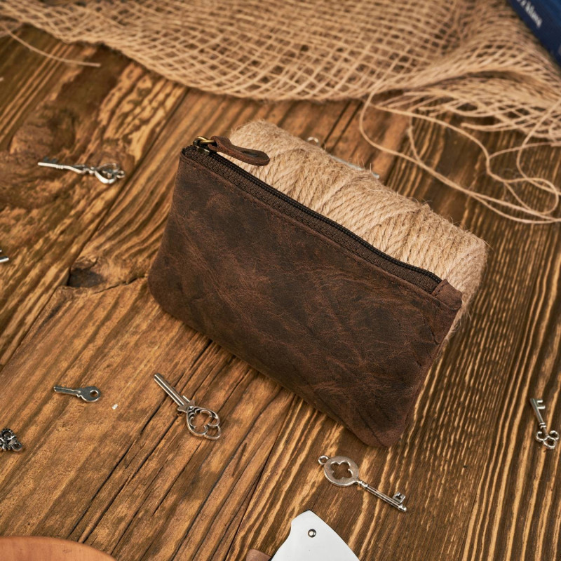 BRĄZOWE SKÓRZANE ETUI NA KLUCZE PAOLO PERUZZI T-51-BR