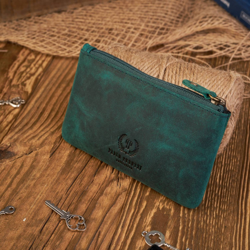 ZIELONE SKÓRZANE ETUI NA KLUCZE PAOLO PERUZZI T-51-GR