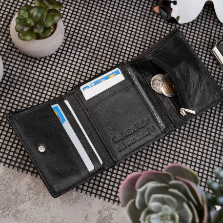 PORTFEL MĘSKI SKÓRZANY Z OCHRONĄ RFID T-54-BL