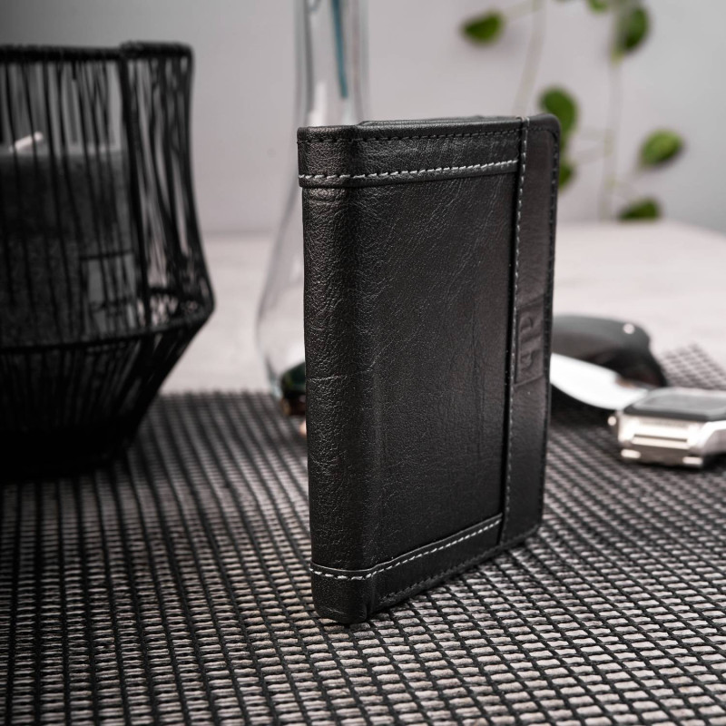 PORTFEL MĘSKI SKÓRZANY Z OCHRONĄ RFID T-54-BL