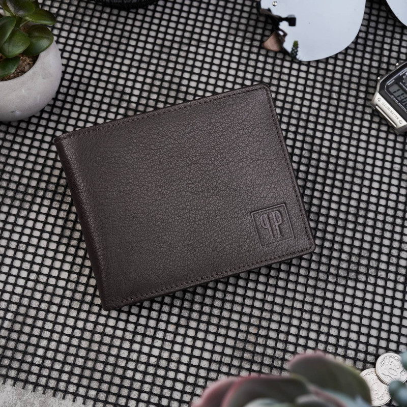 PORTFEL MĘSKI SKÓRZANY Z OCHRONĄ RFID PAOLO PERUZZI T-48-BR
