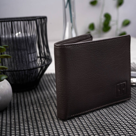 PORTFEL MĘSKI SKÓRZANY Z OCHRONĄ RFID PAOLO PERUZZI T-48-BR