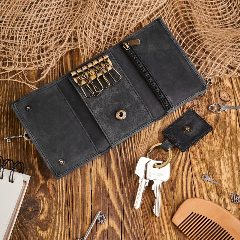 SKÓRZANE ETUI NA KLUCZE VINTAGE PAOLO PERUZZI T-49-BL