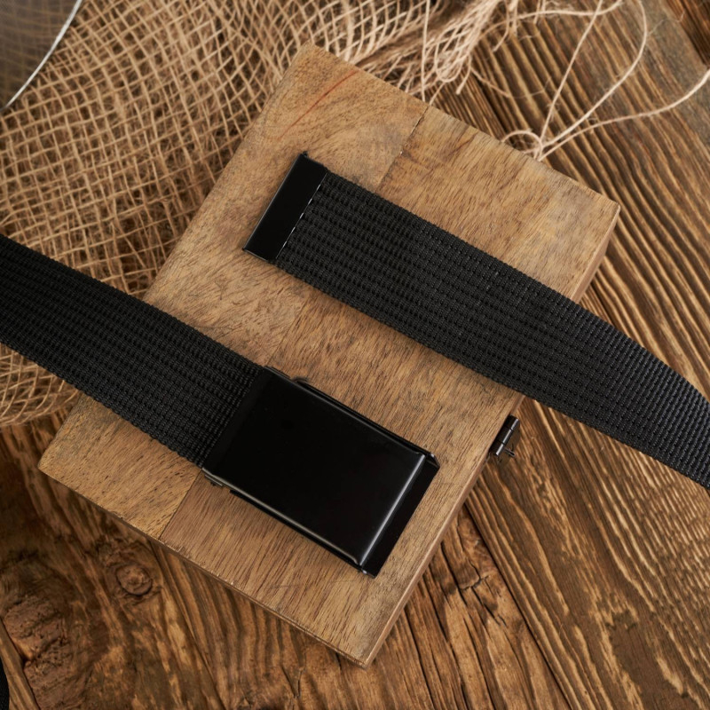 MODNY CZARNY PASEK PARCIANY PW-25-95