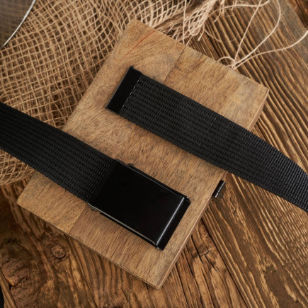 MODNY CZARNY PASEK PARCIANY PW-25-105