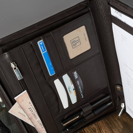 KLASYCZNY BIWUAR SKÓRZANY BRĄZOWY PAOLO PERUZZI T-58-BR