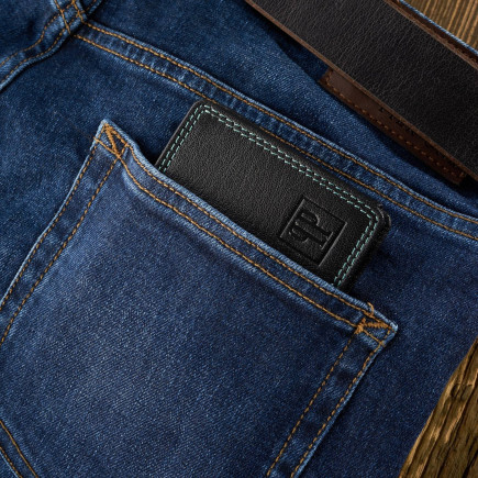 PORTFEL MĘSKI ZE SKÓRY Z OCHRONĄ RFID PAOLO PERUZZI T-69-BL