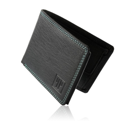 PORTFEL MĘSKI ZE SKÓRY Z OCHRONĄ RFID PAOLO PERUZZI T-69-BL