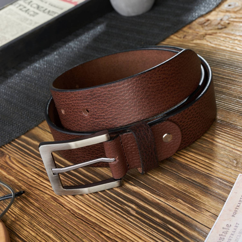 SKÓRZANY PASEK MĘSKI BRĄZOWY 110 CM PAOLO PERUZZI 01Z02110