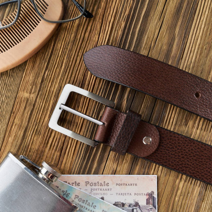 SKÓRZANY PASEK MĘSKI BRĄZOWY 110 CM PAOLO PERUZZI 01Z02110