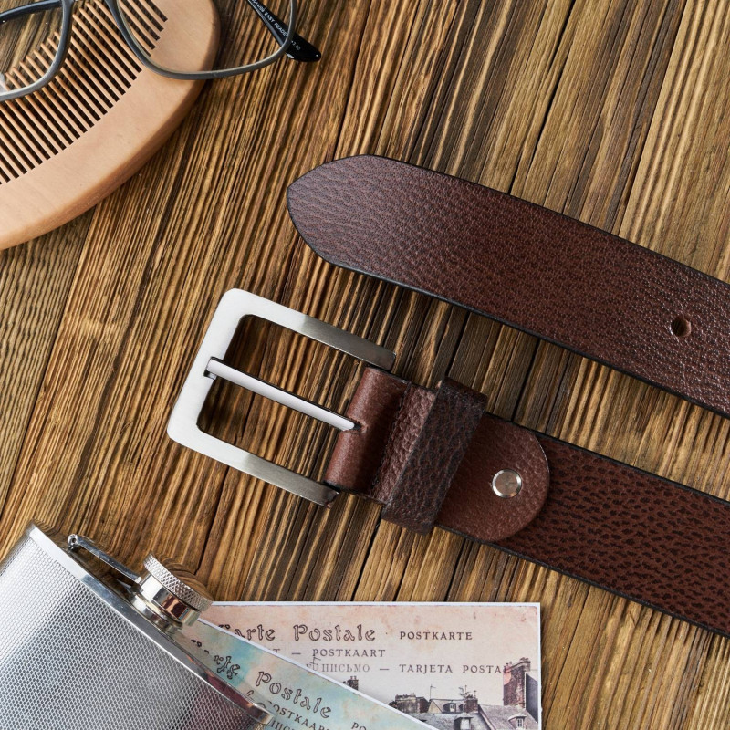 SKÓRZANY PASEK MĘSKI BRĄZOWY 110 CM PAOLO PERUZZI 01Z02110