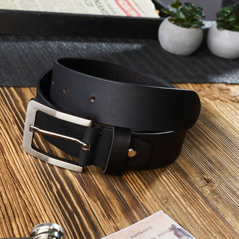 PASEK MĘSKI KLASYCZNY ZE SKÓRY CZARNY 110 CM PAOLO PERUZZI 02Z0110