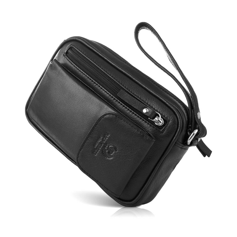 SKÓRZANA SASZETKA MĘSKA DO RĘKI PAOLO PERUZZI T-56-BL