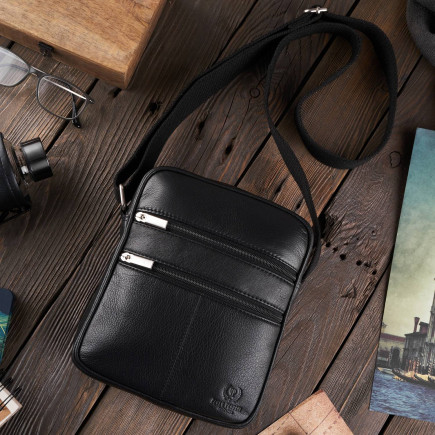 SKÓRZANA TORBA SASZETKA MĘSKA NA RAMIĘ PAOLO PERUZZI  T-74-BL