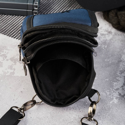 GRANATOWA SASZETKA MĘSKA NA RAMIĘ Z CORDURY  SP-03-DB