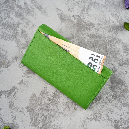 ZIELONY PORTFEL DAMSKI ZE SKÓRY NATURALNEJ PAOLO PERUZZI T-45-GR