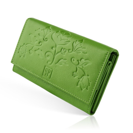 ZIELONY PORTFEL DAMSKI ZE SKÓRY NATURALNEJ PAOLO PERUZZI T-45-GR