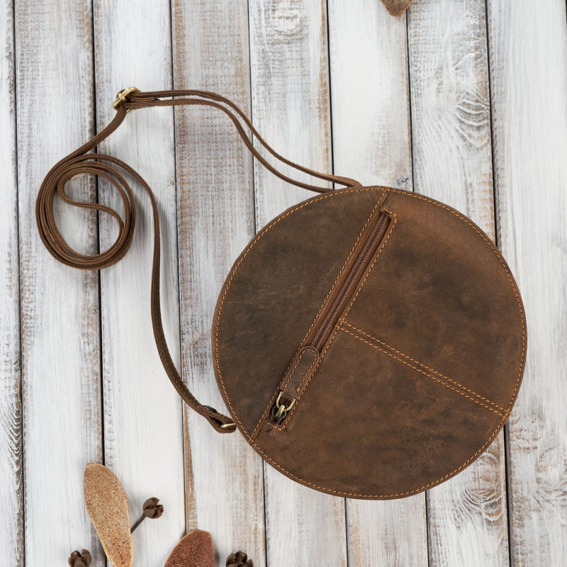 TOREBKA DAMSKA MAŁA NA RAMIĘ SKÓRZANA OKRĄGŁA PAOLO PERUZZI T-92-LB