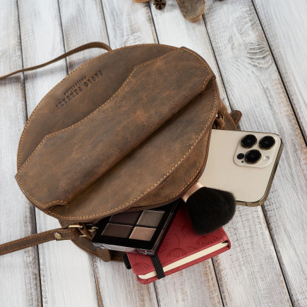 TOREBKA DAMSKA MAŁA NA RAMIĘ SKÓRZANA OKRĄGŁA PAOLO PERUZZI T-92-LB