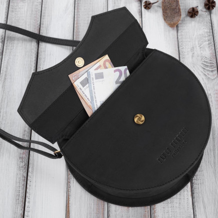 TOREBKA DAMSKA NA RAMIĘ CZARNA SKÓRZANA VINTAGE PAOLO PERUZZI T-92-HBL