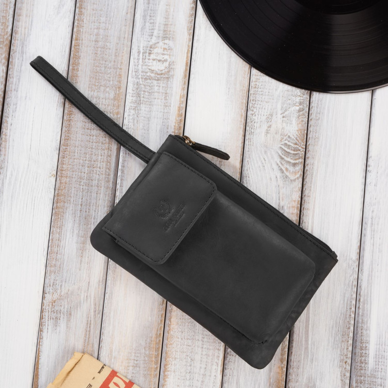 SASZETKA MĘSKA SKÓRZANA DO RĘKI VINTAGE PAOLO PERUZZI T-90-HBL