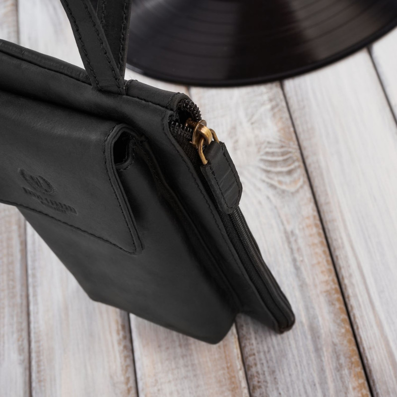 SASZETKA MĘSKA SKÓRZANA DO RĘKI VINTAGE PAOLO PERUZZI T-90-HBL