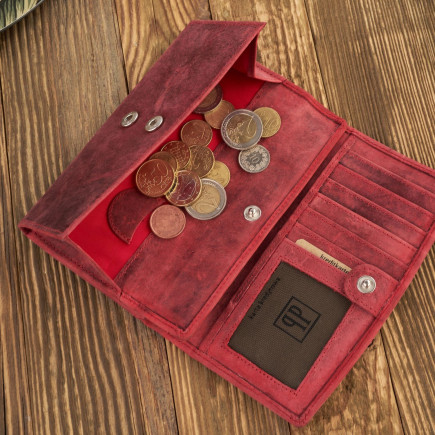 DAMSKI PORTFEL SKÓRZANY VINTGE PAOLO PERUZZI T-01-RD