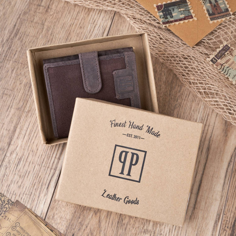 ZESTAW PAOLO PERUZZI: PORTFEL MĘSKI T-04 +TORBA MĘSKA T-07 ZUP-06-BR