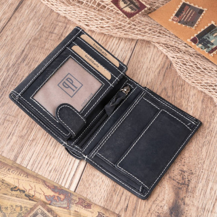 ZESTAW PREZENTOWY ZUP-78-BL POJEMNY PLECAK MĘSKI T-19-BL I PORTFEL SKÓRZANY T-13-BL