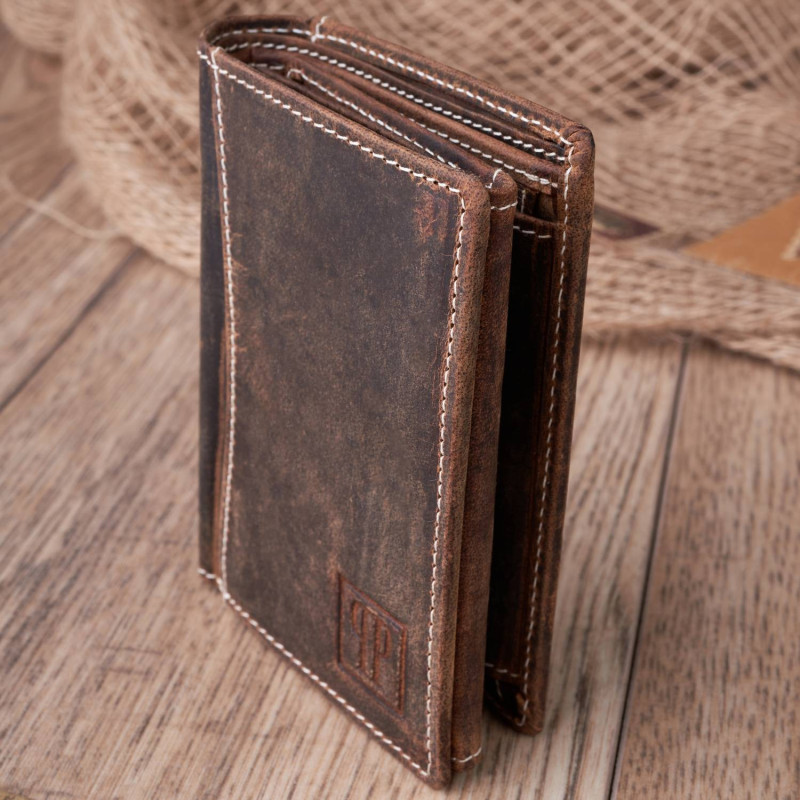 ZESTAW PREZENTOWY ZUP-78-BR POJEMNY PLECAK MĘSKI T-19-BR I PORTFEL SKÓRZANY T-13-BR