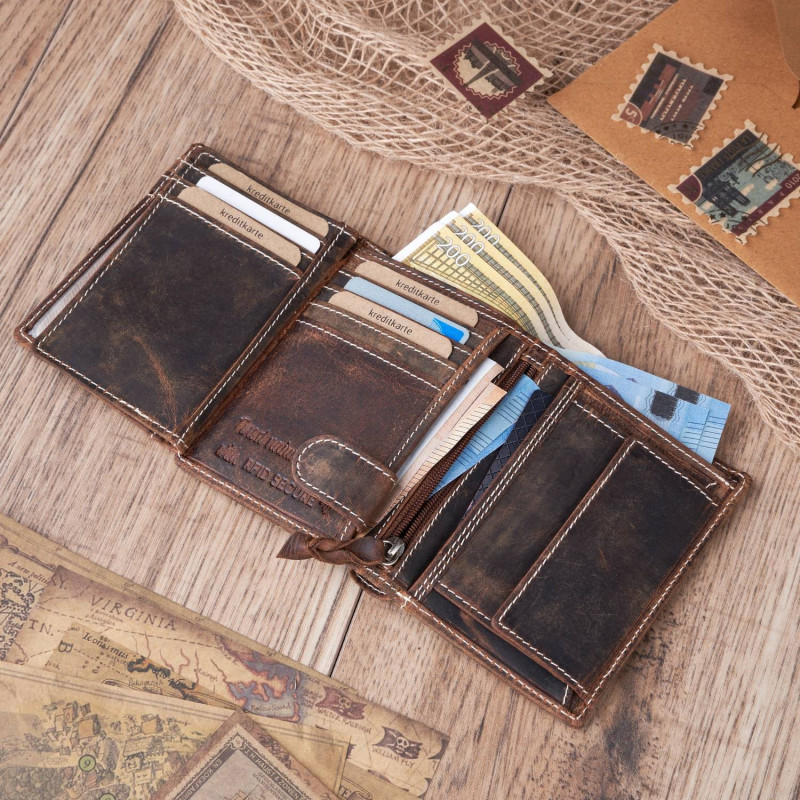 ZESTAW PREZENTOWY ZUP-79-BR PLECAK MĘSKI T-37-BR I PORTFEL SKÓRZANY T-13-BR