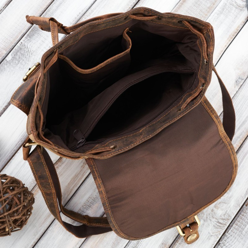 ZESTAW PREZENTOWY ZUP-100-BR PLECAK DAMSKI SKÓRZANY T-16-BR PORTFEL DAMSKI T-11-BR I BRELOK DO KLUCZY T-87-HBR