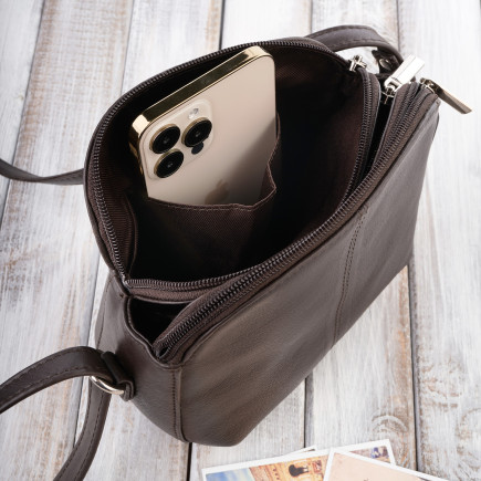 TOREBKA DAMSKA LISTONOSZKA SKÓRZANA BRĄZOWA PAOLO PERUZZI SI-11-BR