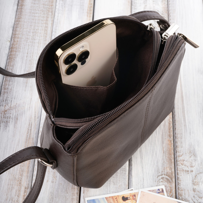 TOREBKA DAMSKA LISTONOSZKA SKÓRZANA BRĄZOWA PAOLO PERUZZI SI-11-BR