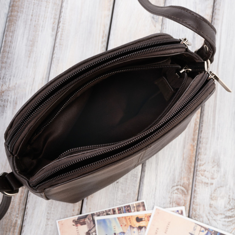 TOREBKA DAMSKA LISTONOSZKA SKÓRZANA BRĄZOWA PAOLO PERUZZI SI-11-BR