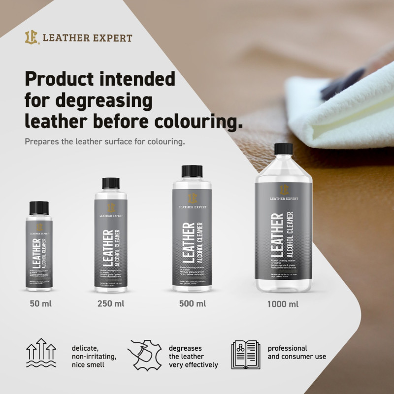 Odtłuszczacz Do Skóry Leather Alcohol Cleaner 50 ml Leather Expert LE-01-AC50