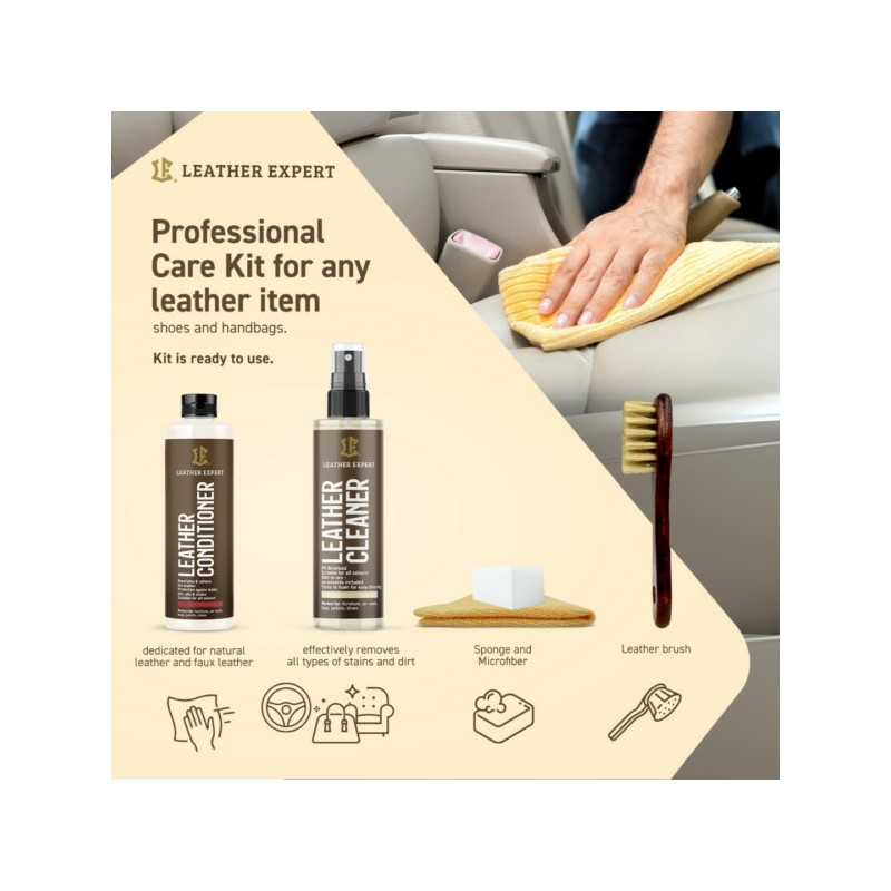 Leather Expert – zestaw do czyszczenia, renowacji i pielęgnacji kierownicy skórzanej LE-18-SW650