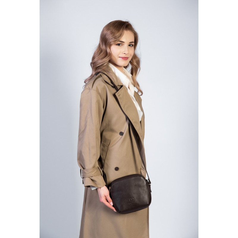 TOREBKA DAMSKA LISTONOSZKA SKÓRZANA BRĄZOWA PAOLO PERUZZI SI-11-BR