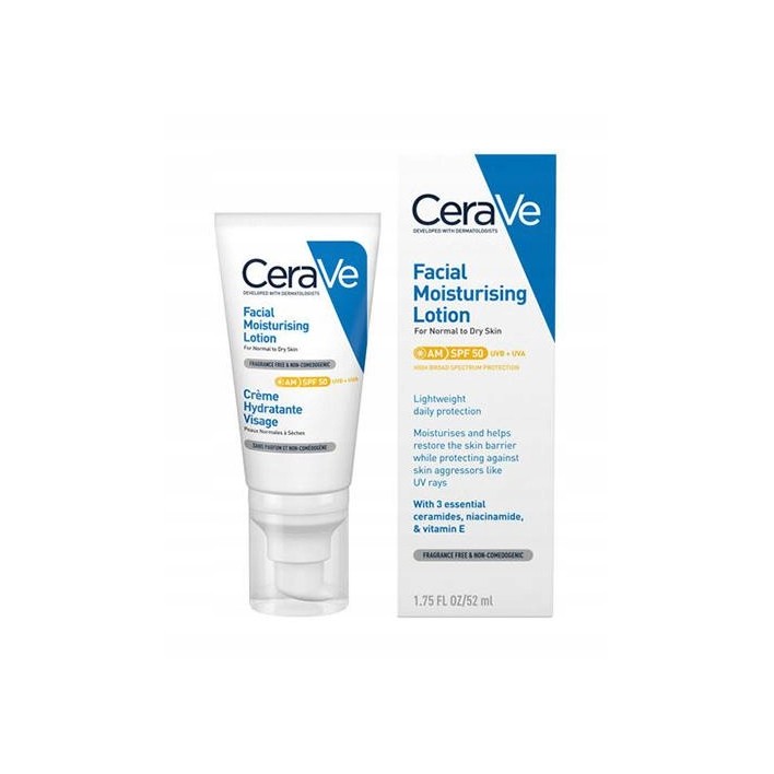 Krem nawilżający do twarzy Cerave 50 SPF na dzień 52 ml