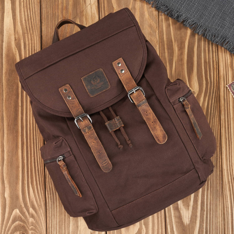 ZESTAW PREZENTOWY ZUP-78-BR POJEMNY PLECAK MĘSKI T-19-BR I PORTFEL SKÓRZANY T-13-BR